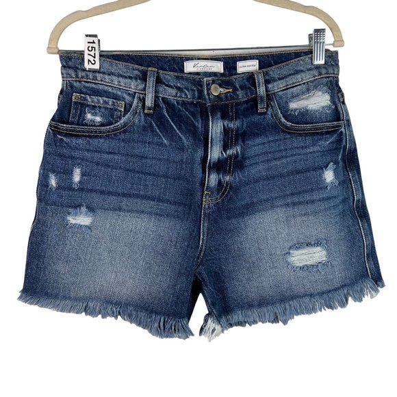 KanCan Pants - 🟢 KANCAN Womens Size 25 Ultra High-Rise Distressed Frayed Hem Denim Shorts